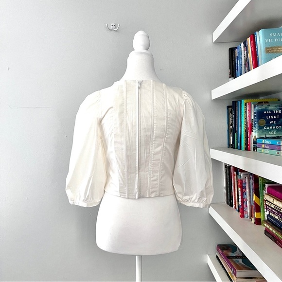 Jason Wu Black Corset Puff Sleeve Renaissance Blouse Size M - Picture 9 of 11